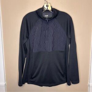 Avia Black Quilted 1/2 Zip Pullover Sweatshirt Size XL